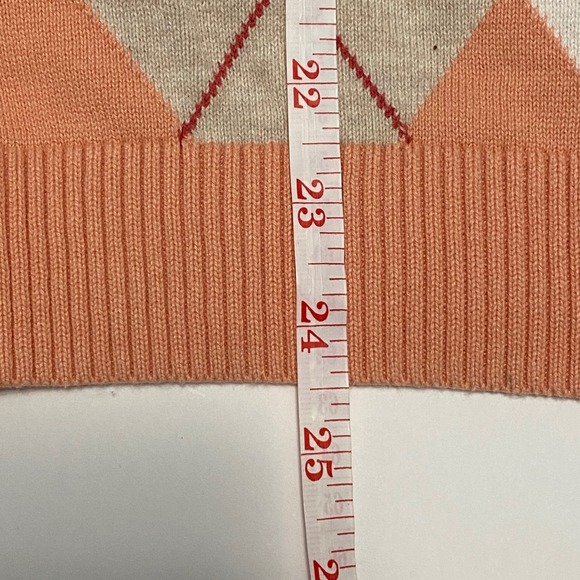 Mens Pink Argyle Cotton VNeck Sweater M Preppy Old Money Grandpacore Tennis Prep - Picture 6 of 9